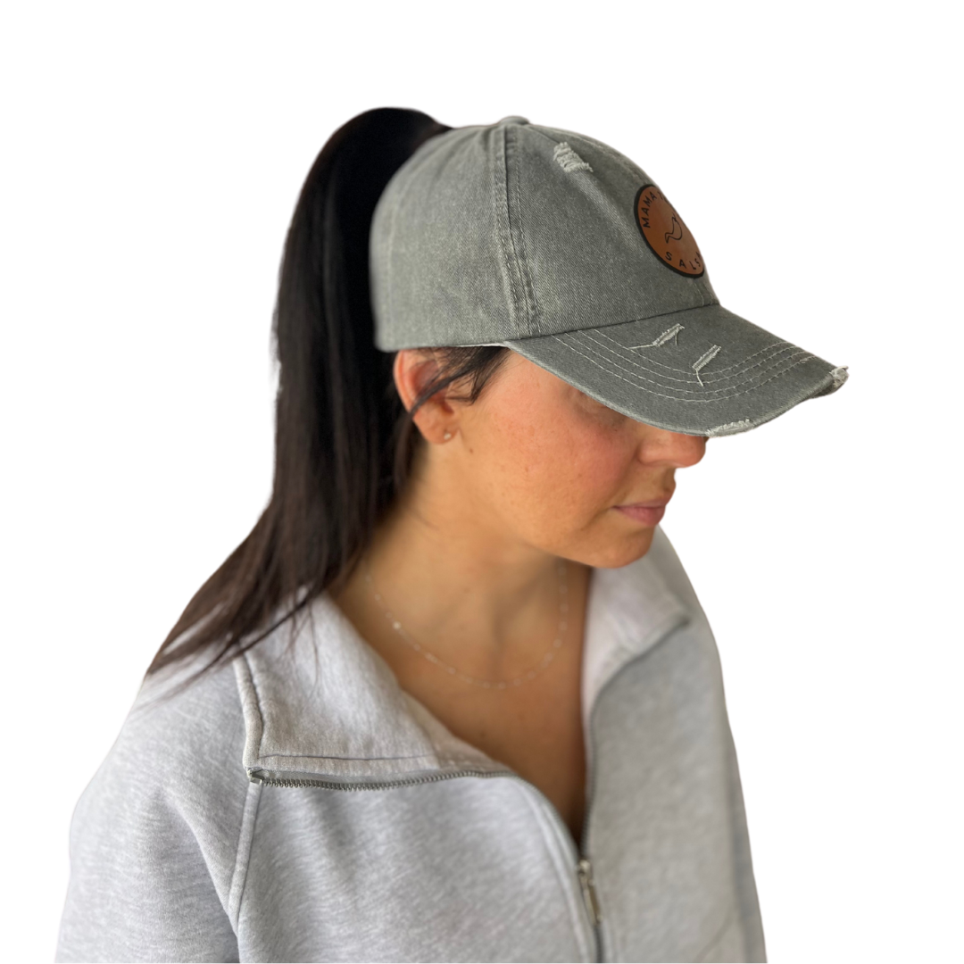 Ponytail Cap - Light Gray